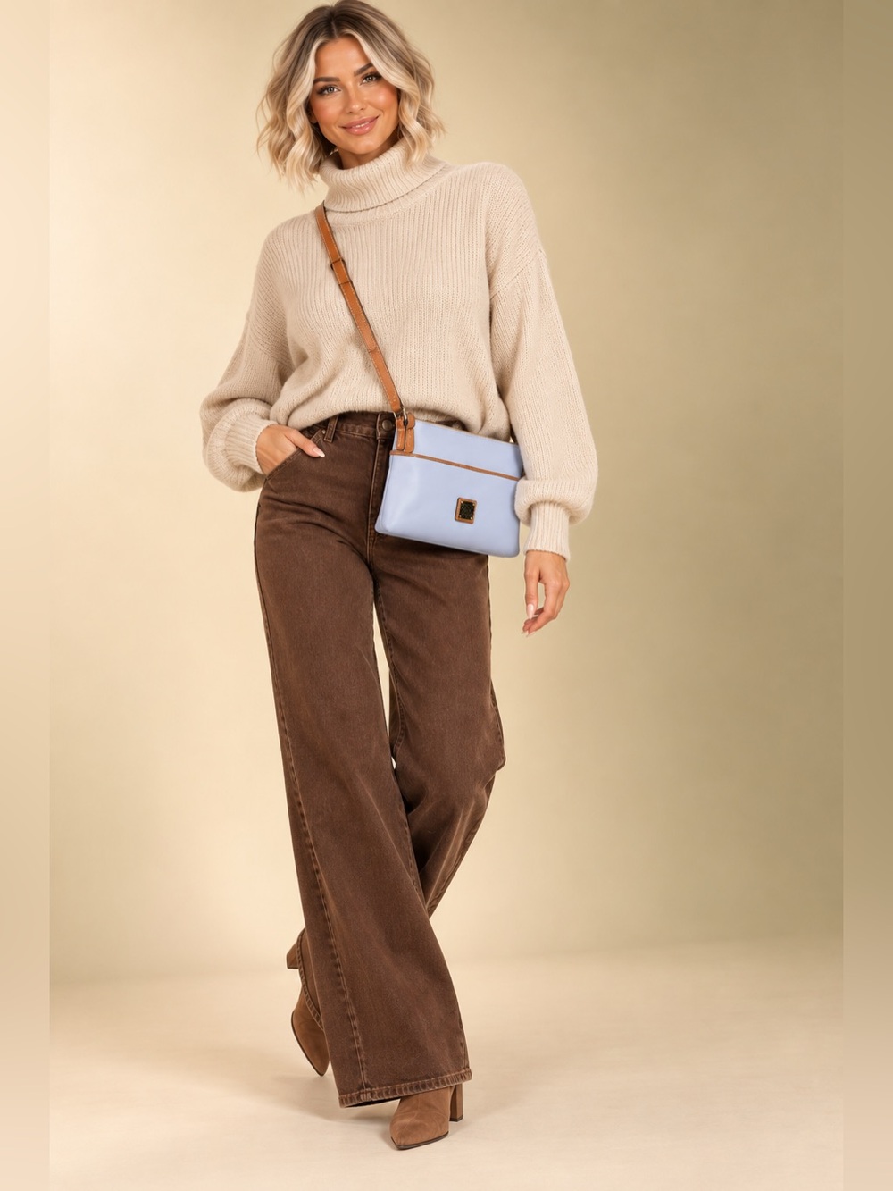 Dooney & Bourke 1975 Lavender Leather Crossbody Bag